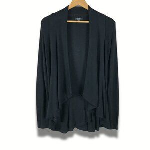 PREMISE Black Open Front Cascade Cardigan Size XS